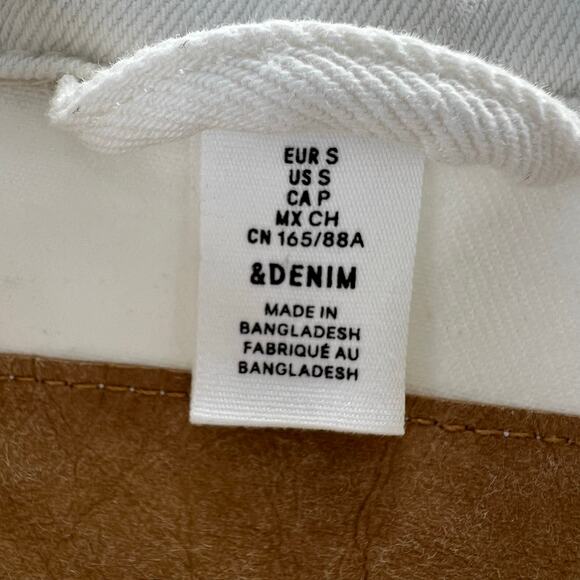 H&M Denim Jean Jacket White S Women Button Front Pockets Trucker Cowgirl Coastal - Picture 5 of 9